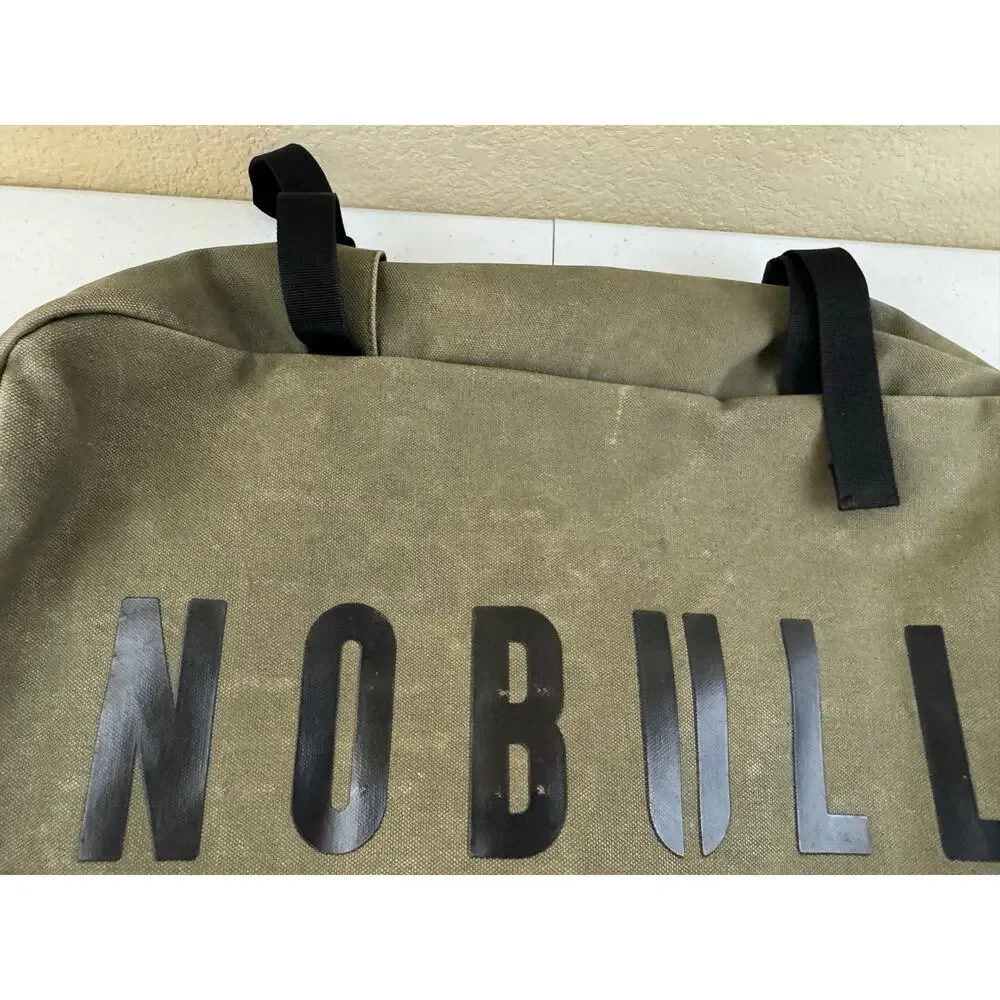 Nobull Canvas Backpack Gym Bag Laptop Carrier Green Distressed